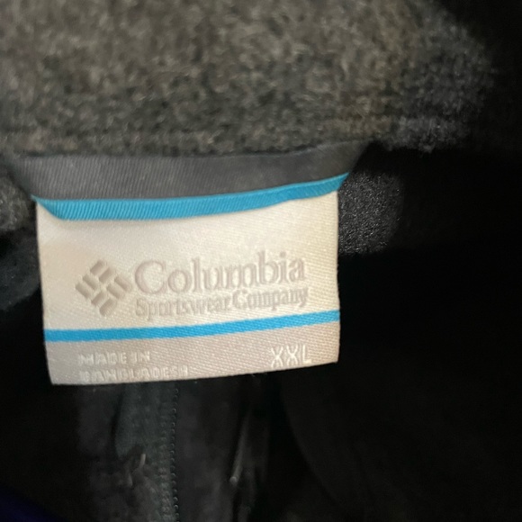 Gray mens Columbia fleece jacket - Picture 3 of 4
